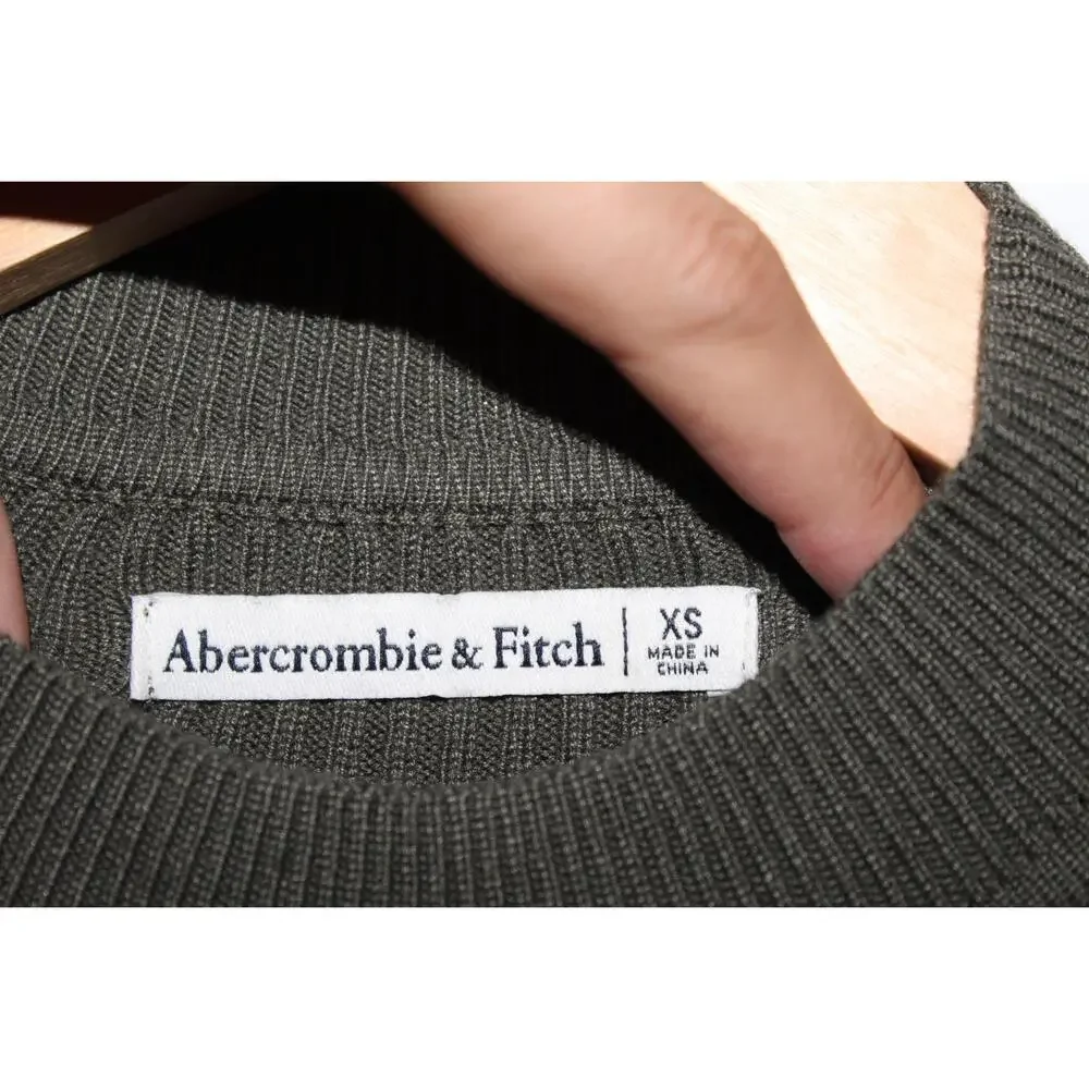 Womens Abercrombie & Fitch Green Knit Crew Neck Maxi Sweater Dress Size XS